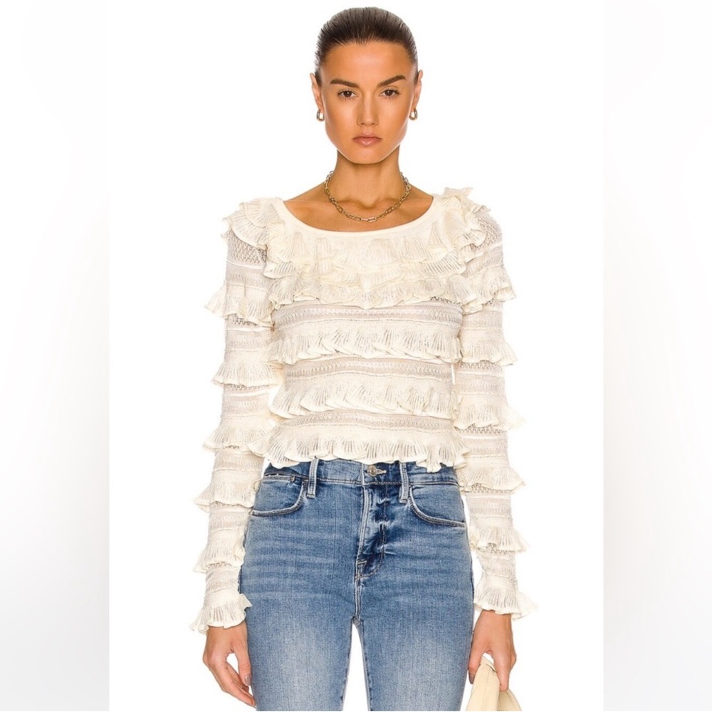 ZIMMERMANN Dancer Frill Neck Top 1 NWT